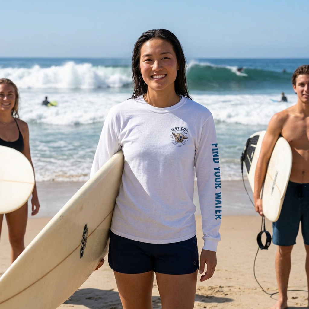 Wet Dog "Wave Rider" Long Sleeve T-Shirt | Find Your Water sleeve print
