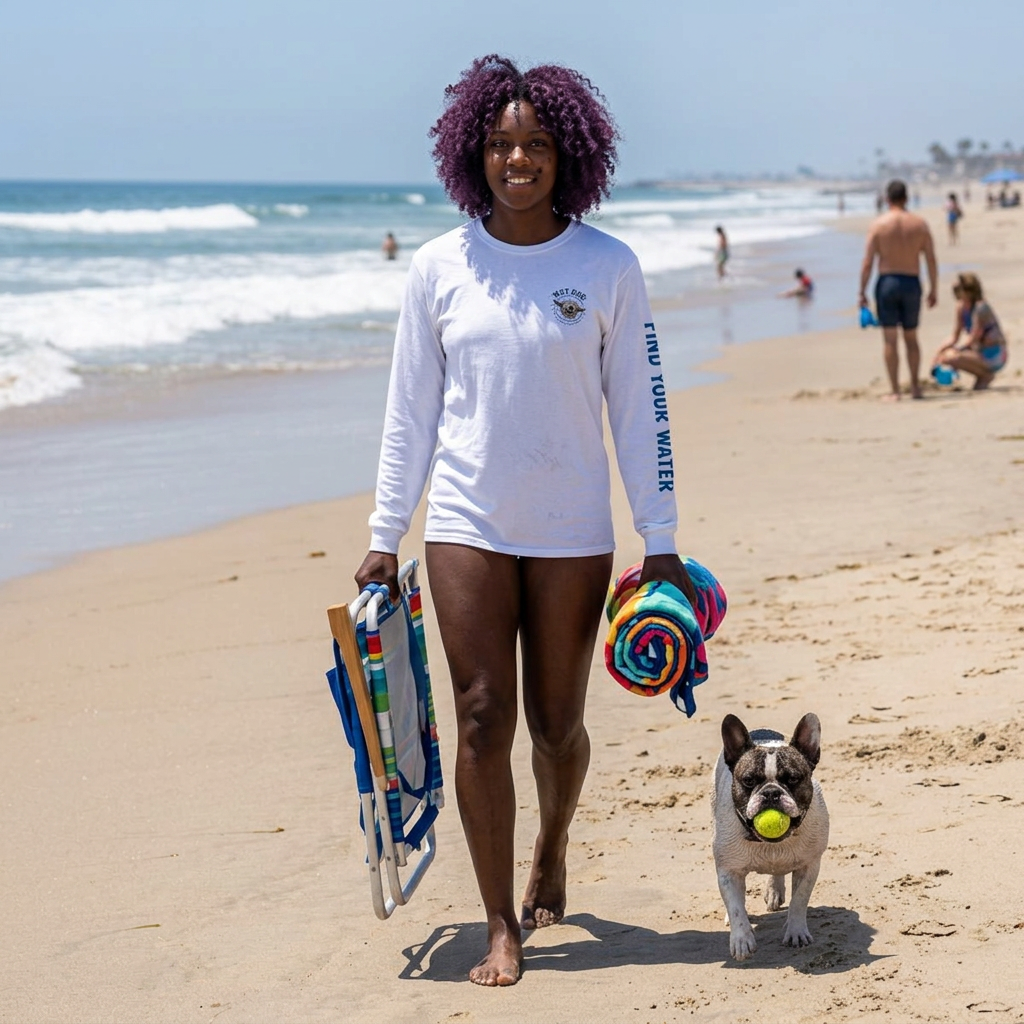 Wet Dog "Beach Bum" Long Sleeve T-Shirt | 'Find Your Water' Sleeve Graphic