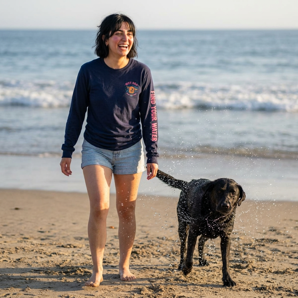Wet Dog Alternate Logo Shake Long Sleeve T-Shirt | Beach & Lake Apparel
