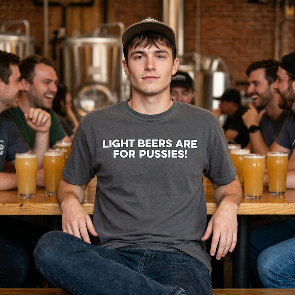 Light Beers Are For Pussies T-shirt | Craft Beer Mafia Graphic