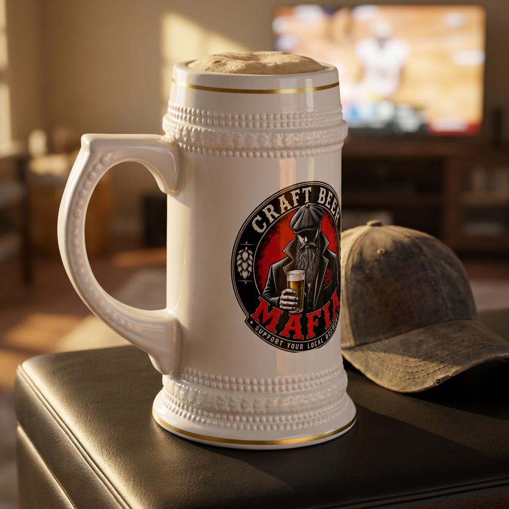 Craft Beer Stein Mug — "Craft Beer Mafia" Logo Beer Stein for Brewers & Beer Lovers