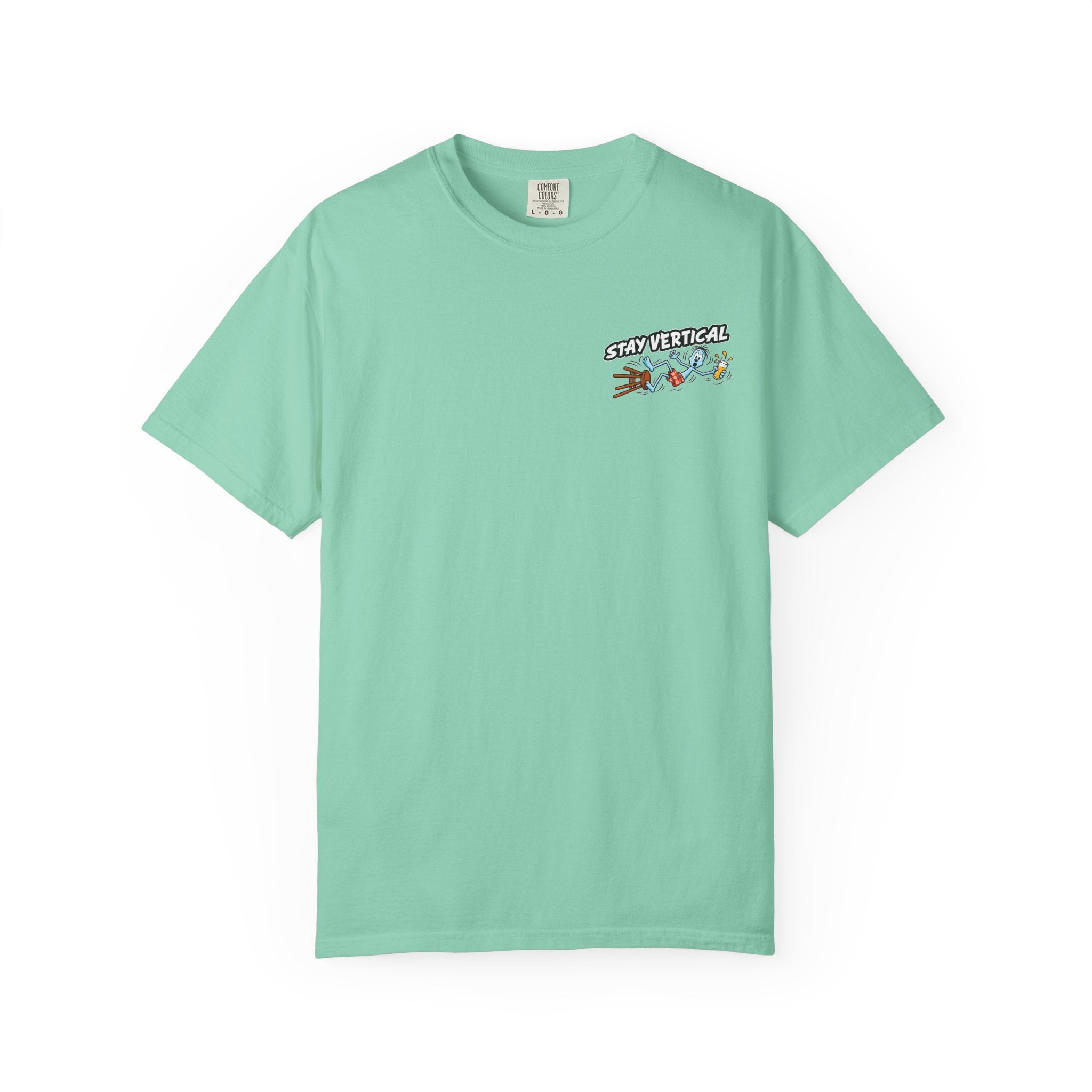 Stay Vertical Fall off Bar Stool T-shirt | Tropical Beach Bar Stool Fall