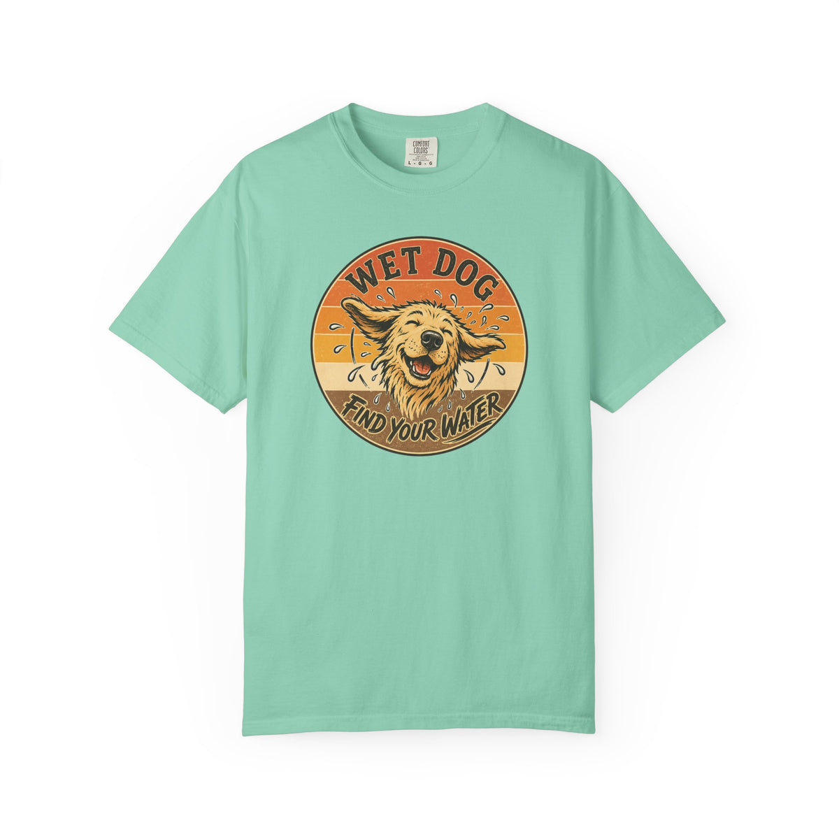 Wet Dog Find Your Water T-shirt | Retro Golden Retriever Graphic