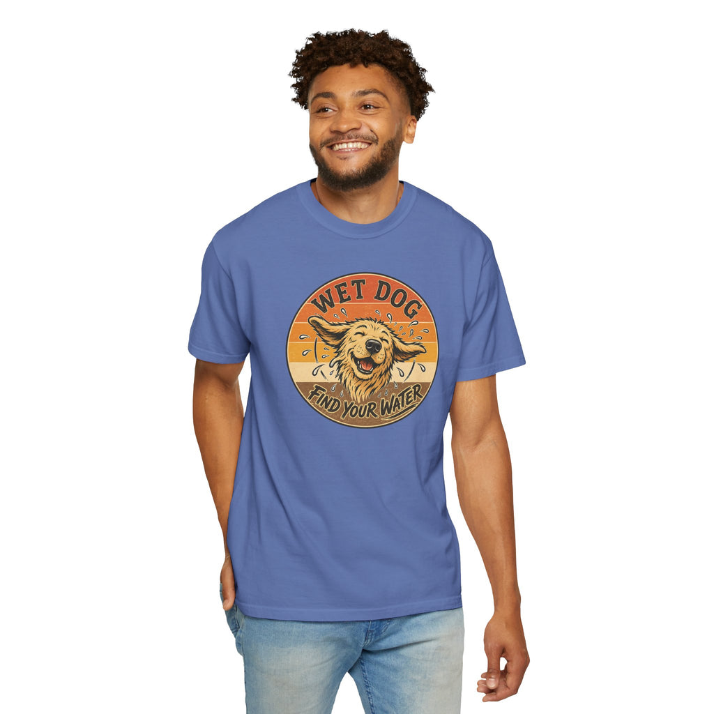 Wet Dog Find Your Water T-shirt | Retro Golden Retriever Graphic