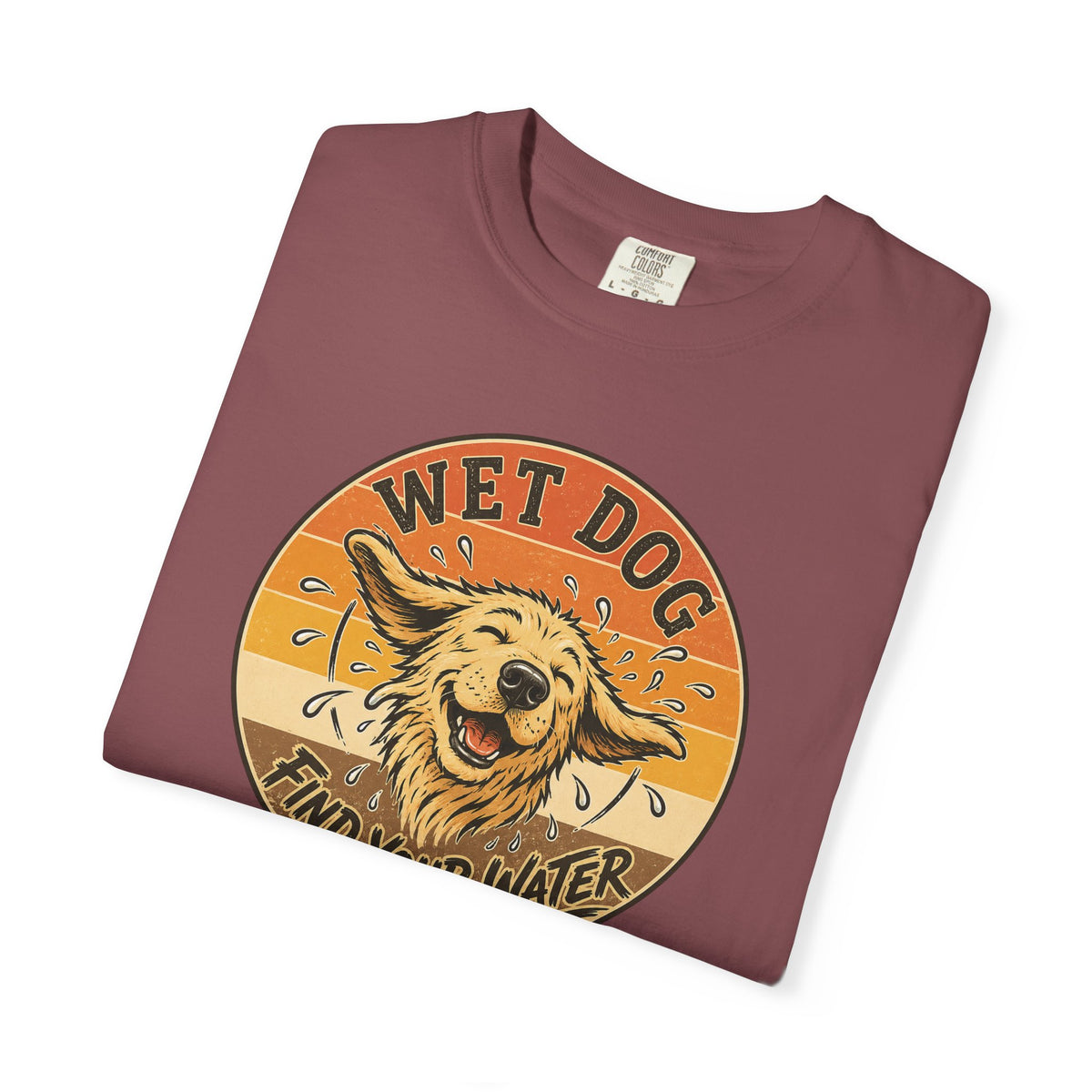 Wet Dog Find Your Water T-shirt | Retro Golden Retriever Graphic