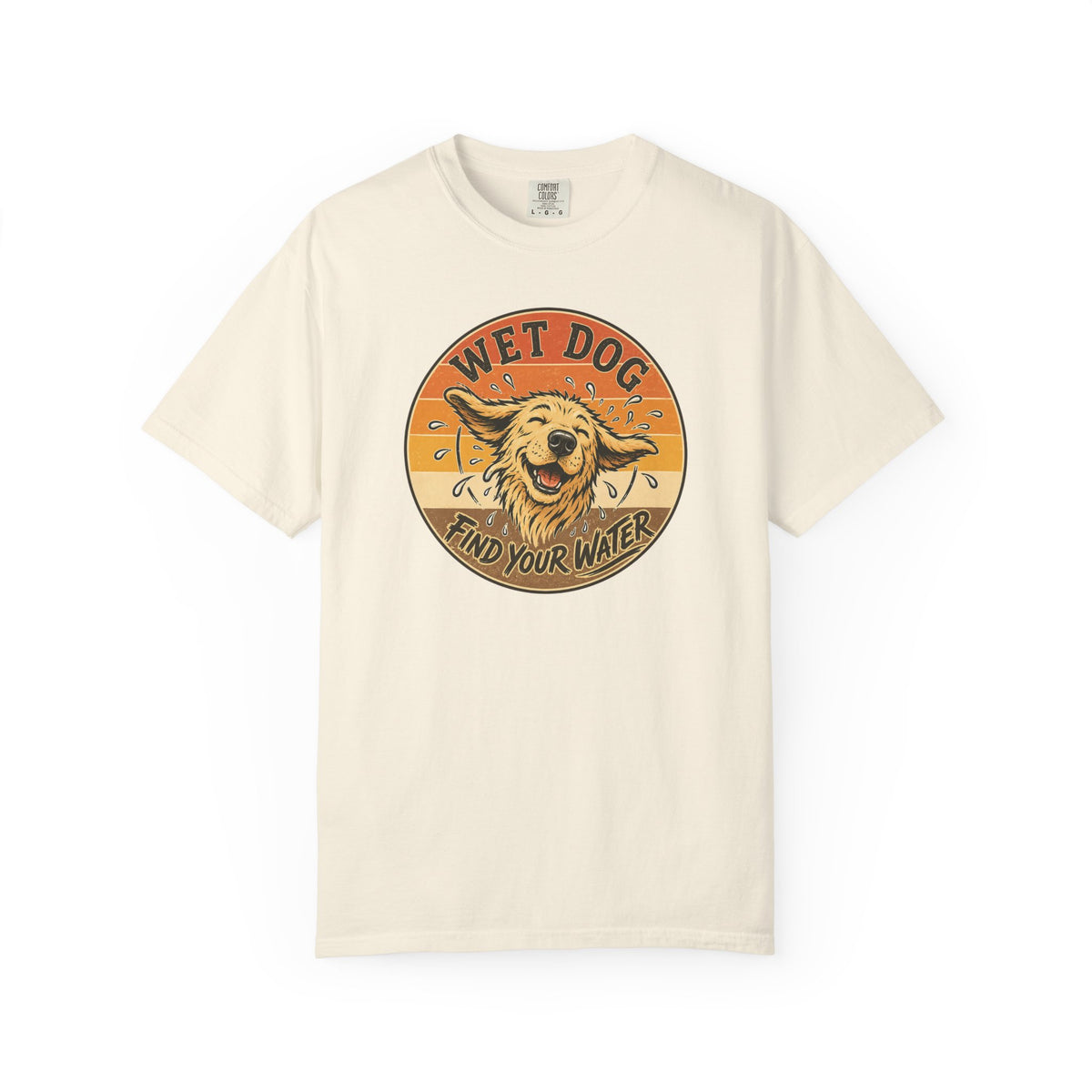 Wet Dog Find Your Water T-shirt | Retro Golden Retriever Graphic