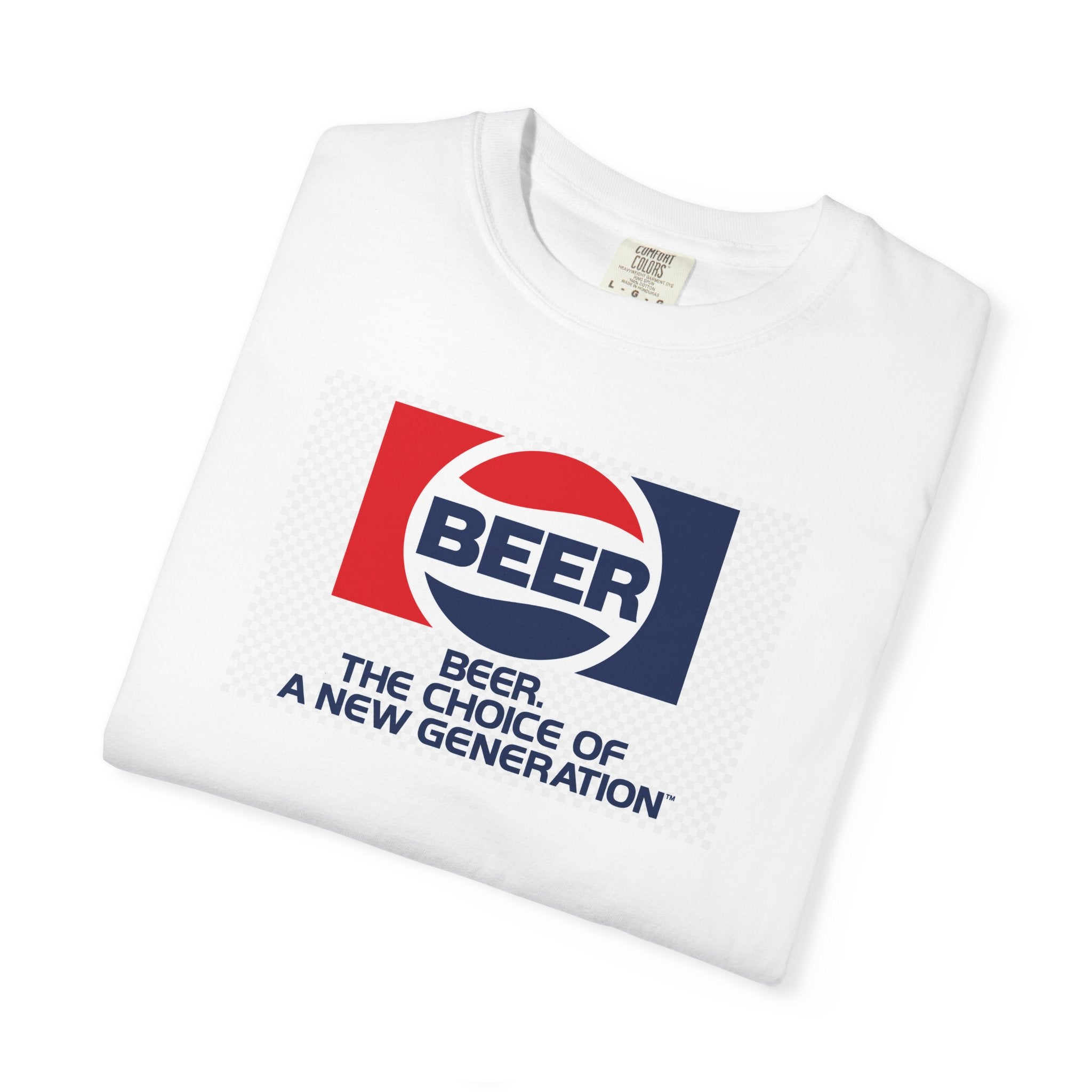 Beer Generation — Retro Red & Blue Beverage Graphic Tee