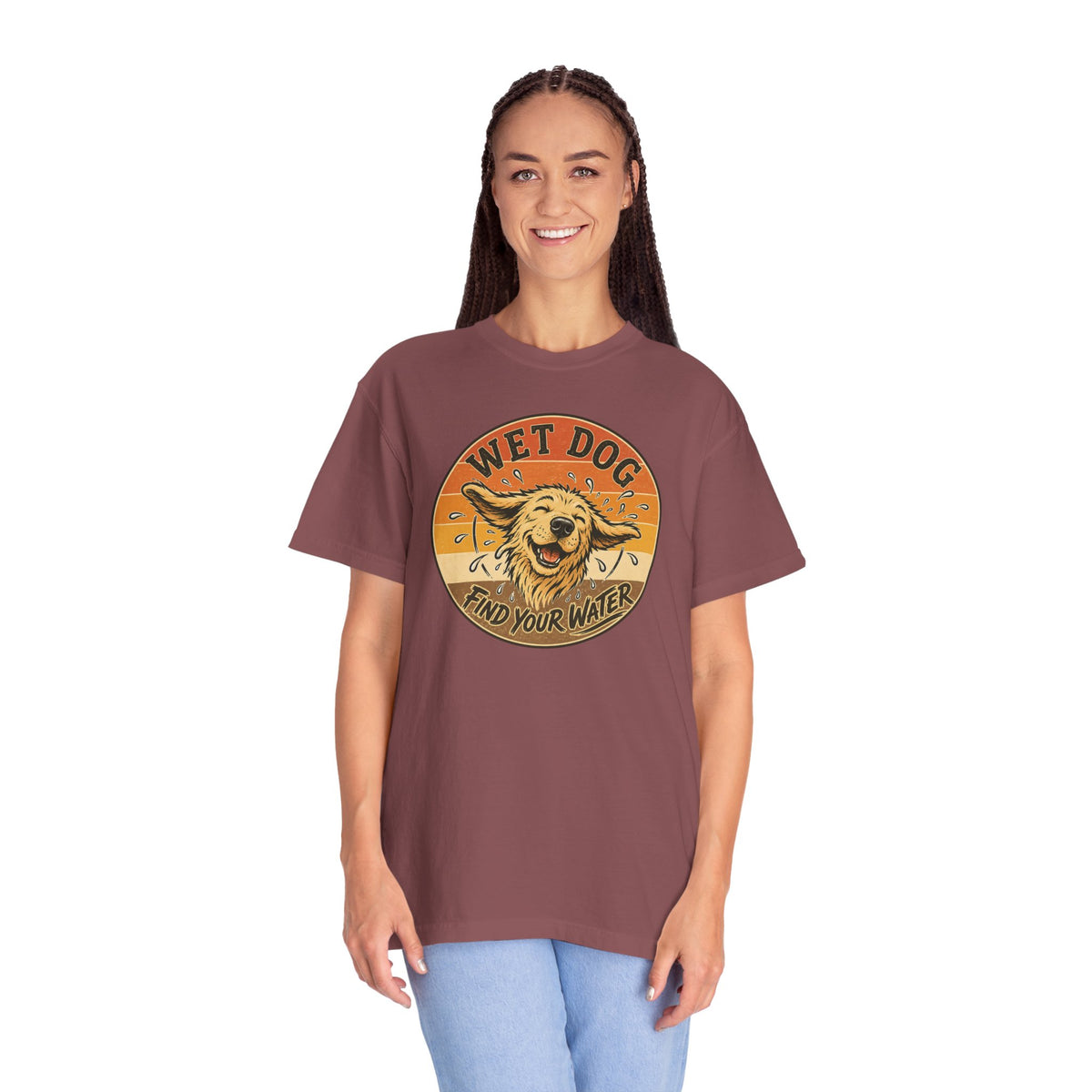 Wet Dog Find Your Water T-shirt | Retro Golden Retriever Graphic