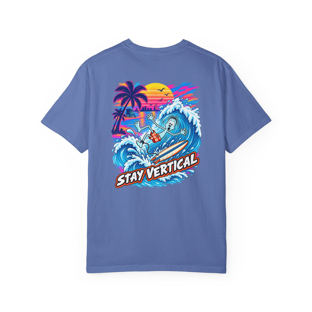 Stay Vertical Surfing Shirt | Surf Wave Sunset T-Shirt