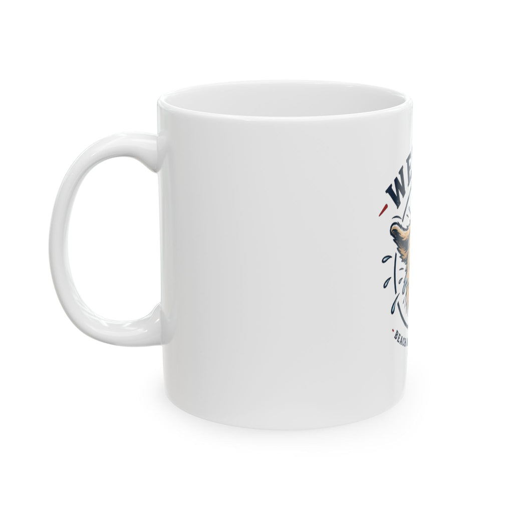 Wet Dog Ceramic Mug | Beach & Lake Dog Lover Coffee Cup