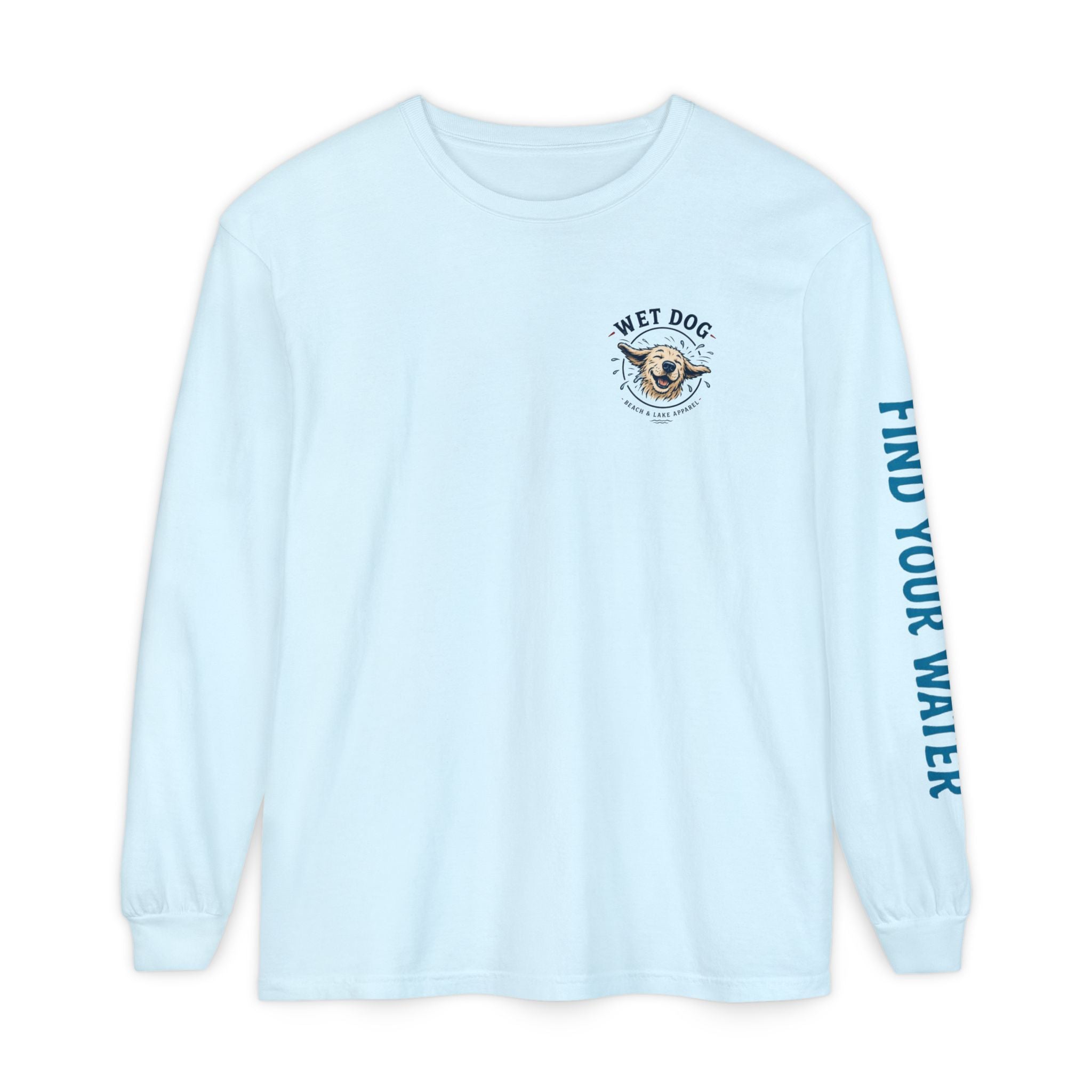 Wet Dog "Stick Collector" graphic Long Sleeve T-Shirt | find your water sleeve print