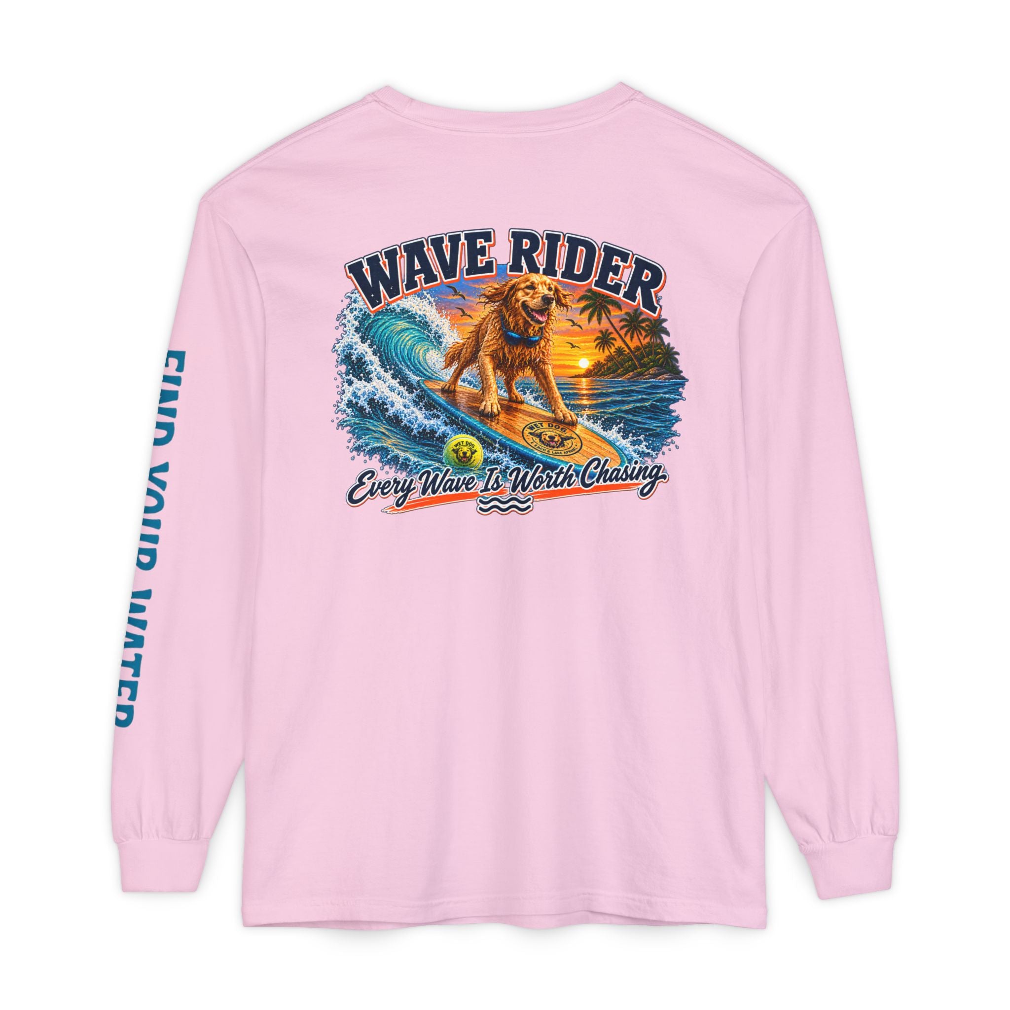 Wet Dog "Wave Rider" Long Sleeve T-Shirt | Find Your Water sleeve print