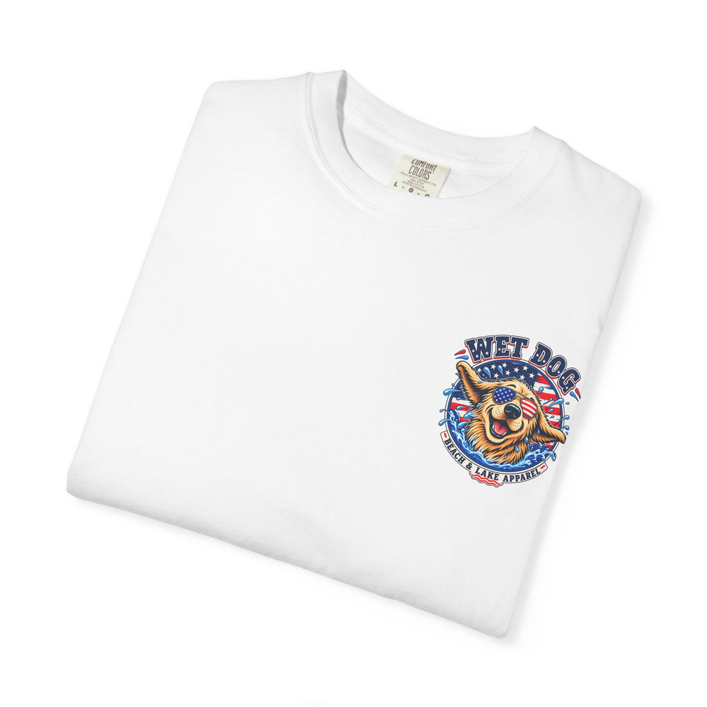 Patriotic Wet Dog T-shirt | Beach & Lake Apparel
