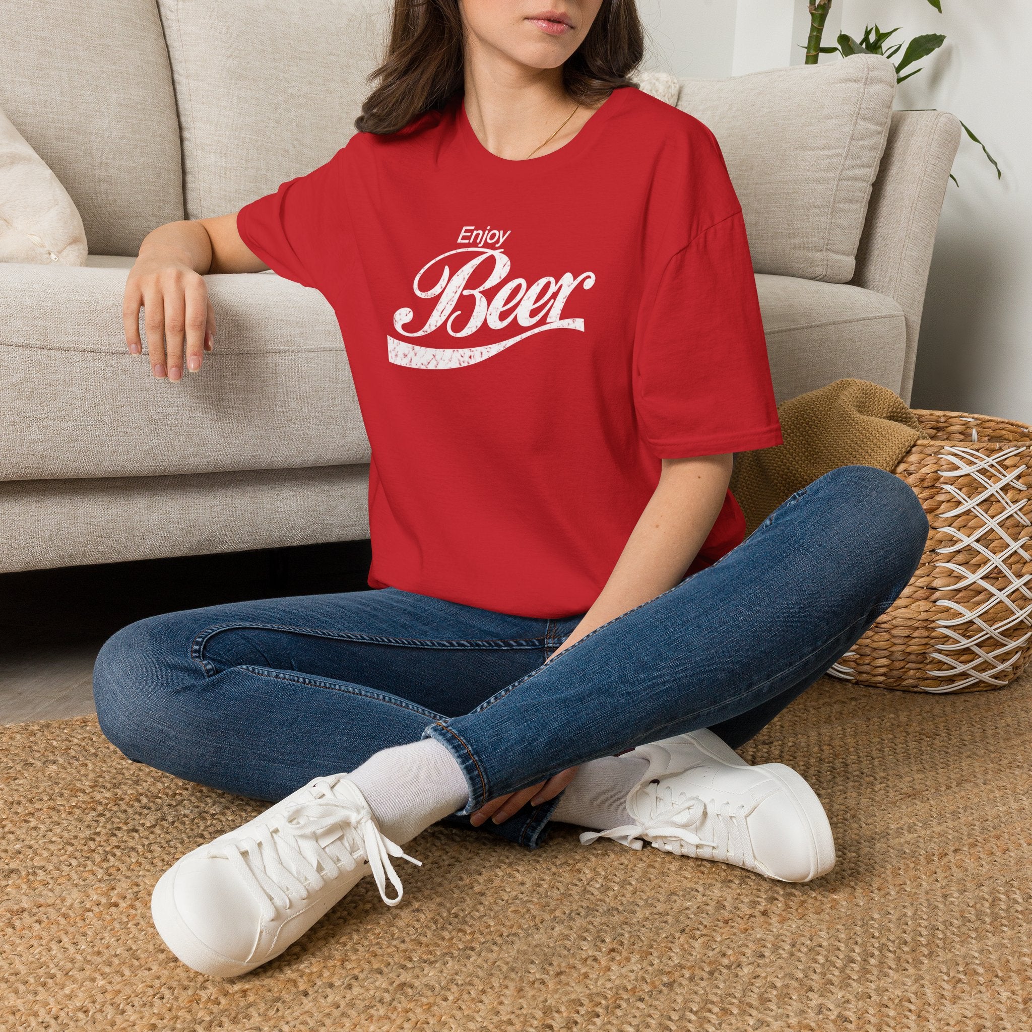 Enjoy Beer T‑Shirt — Vintage Script Beer Tee for Brewers & Beer Lovers