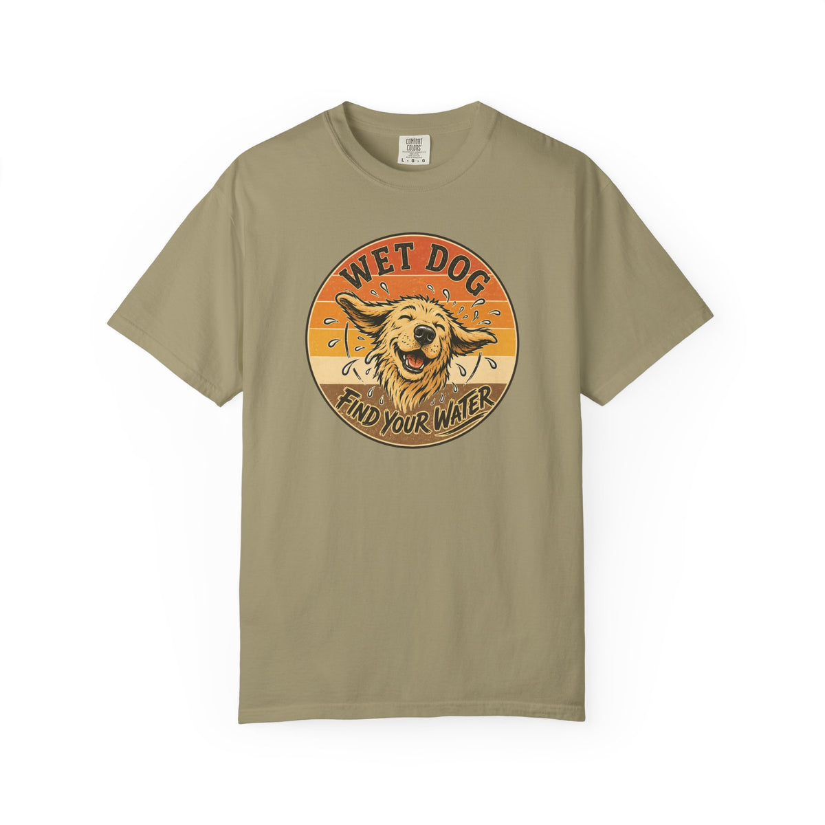 Wet Dog Find Your Water T-shirt | Retro Golden Retriever Graphic