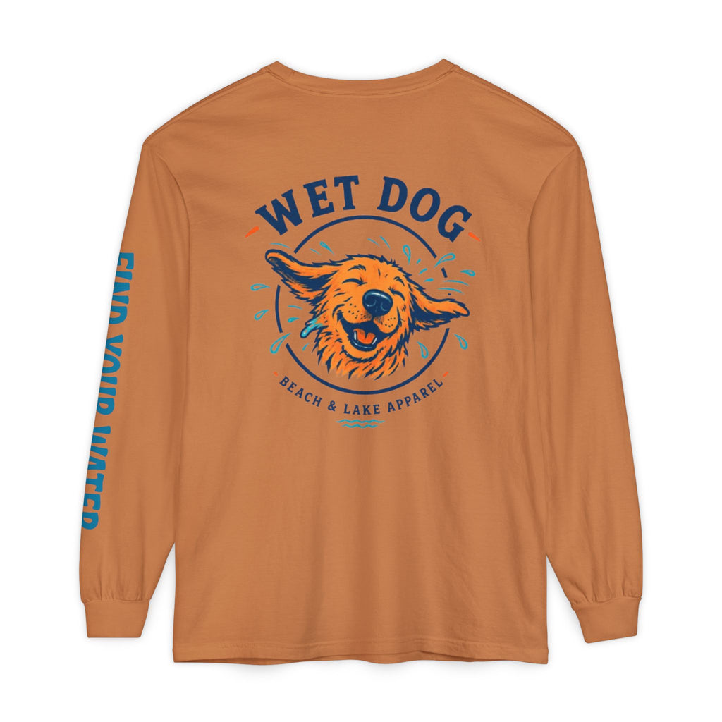 Wet Dog Shake Logo Long Sleeve T-Shirt | Find Your Water sleeve print