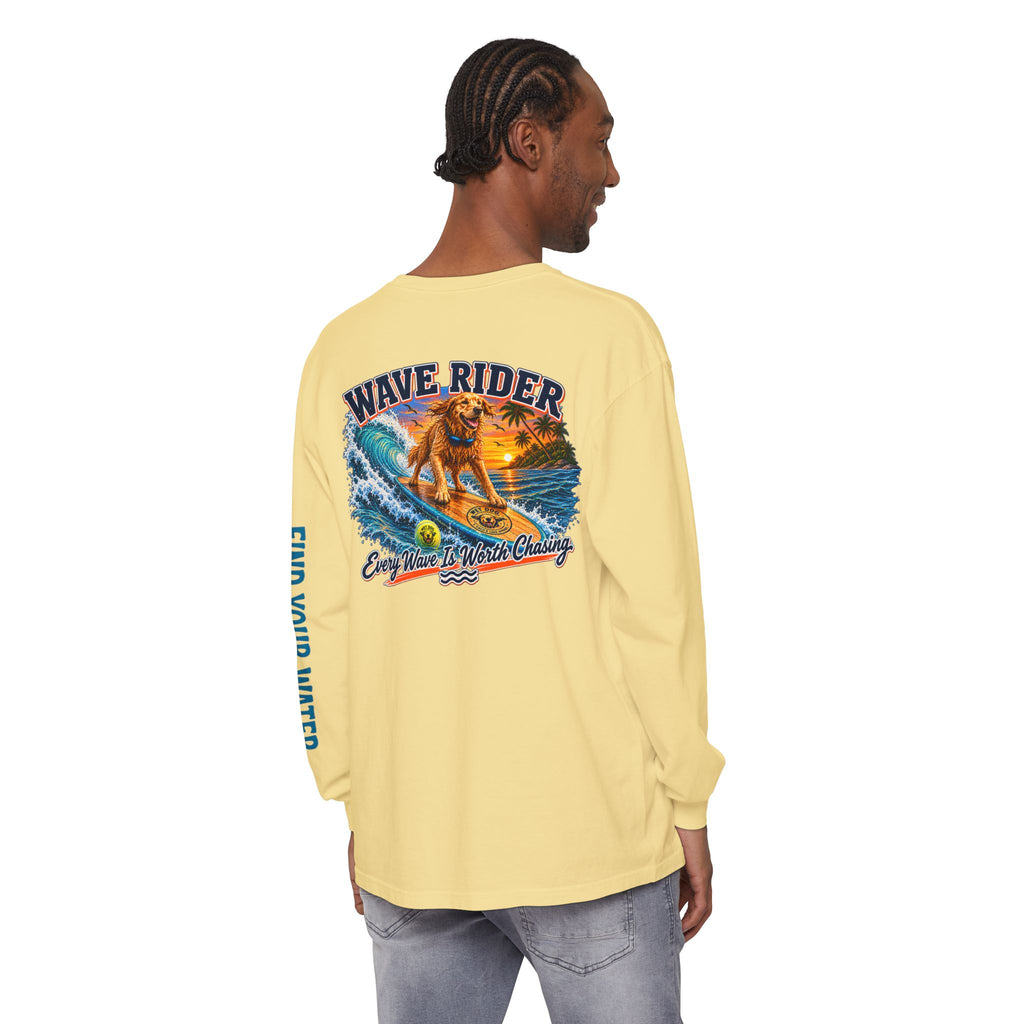 Wet Dog "Wave Rider" Long Sleeve T-Shirt | Find Your Water sleeve print