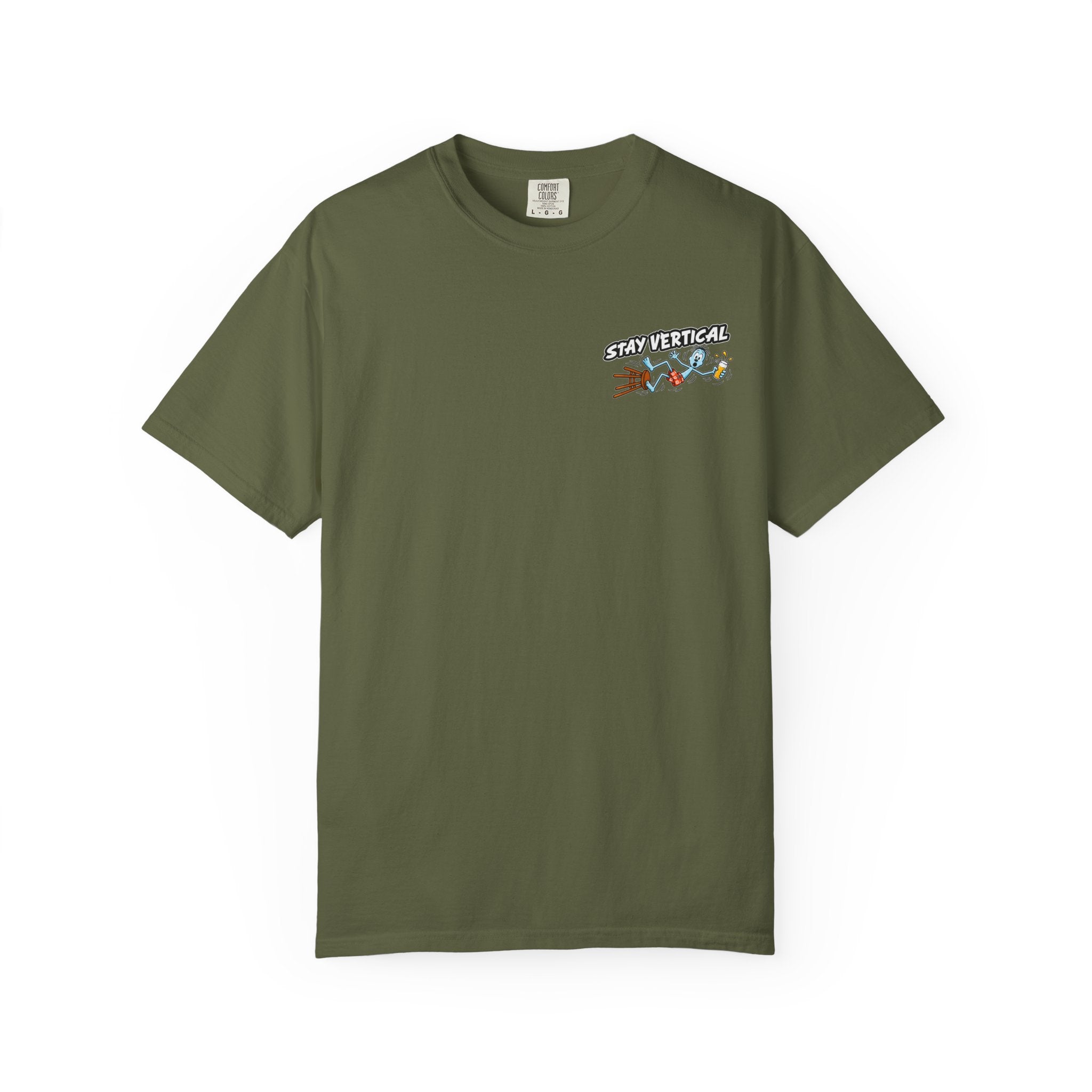 Stay Vertical Fall off Bar Stool T-shirt | Tropical Beach Bar Stool Fall