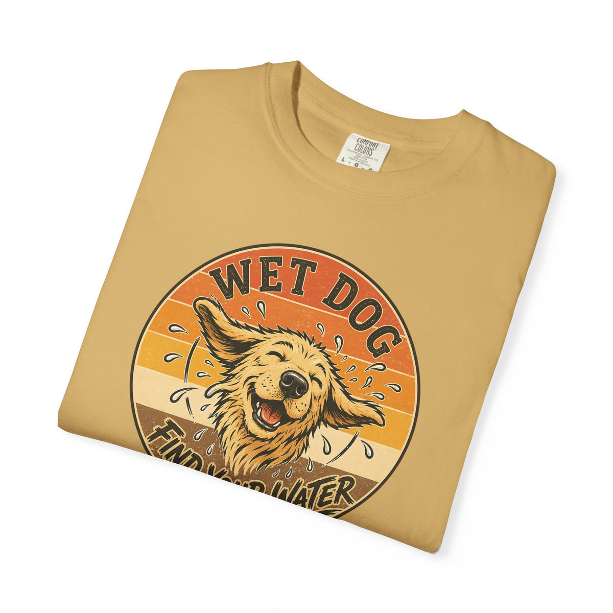 Wet Dog Find Your Water T-shirt | Retro Golden Retriever Graphic