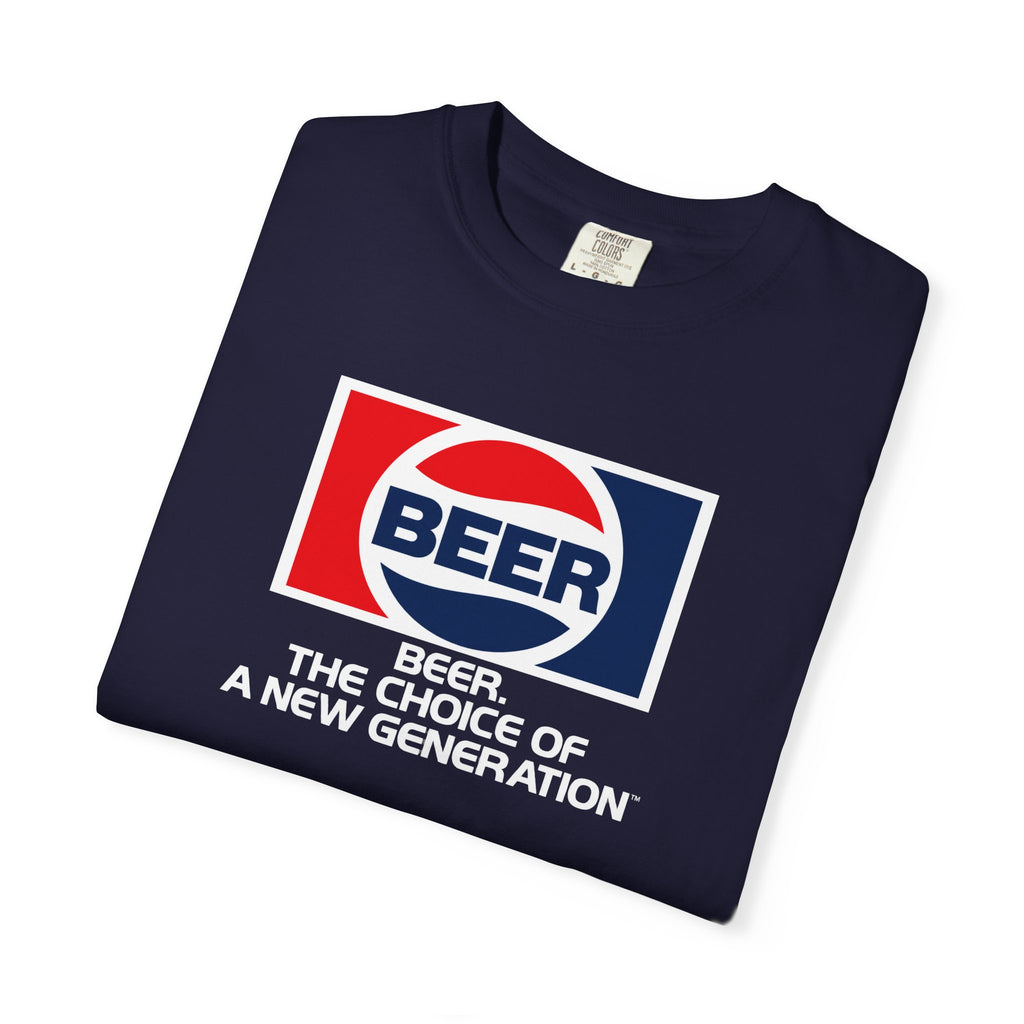 Beer Generation — Retro Red & Blue Beverage Graphic Tee