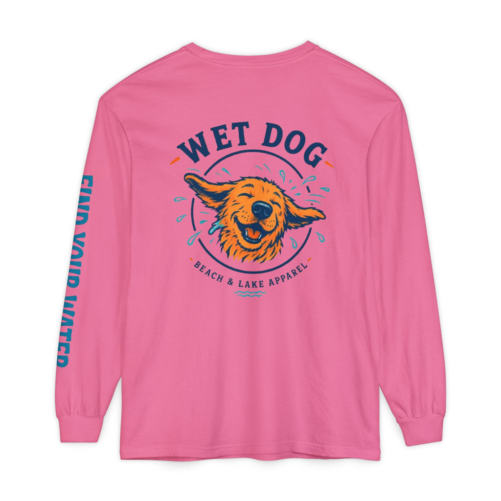 Wet Dog Shake Logo Long Sleeve T-Shirt | Find Your Water sleeve print