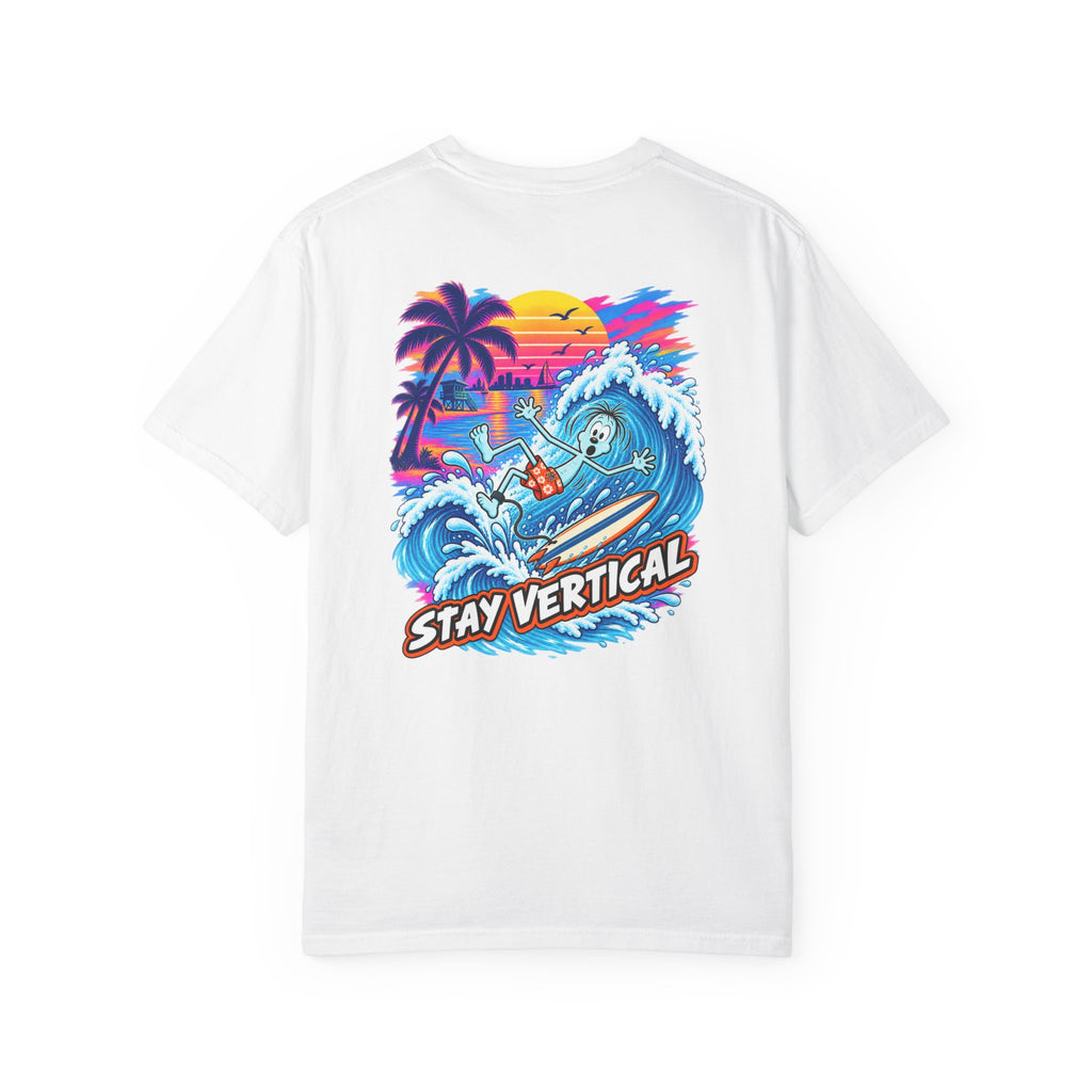 Stay Vertical Surfing Shirt | Surf Wave Sunset T-Shirt