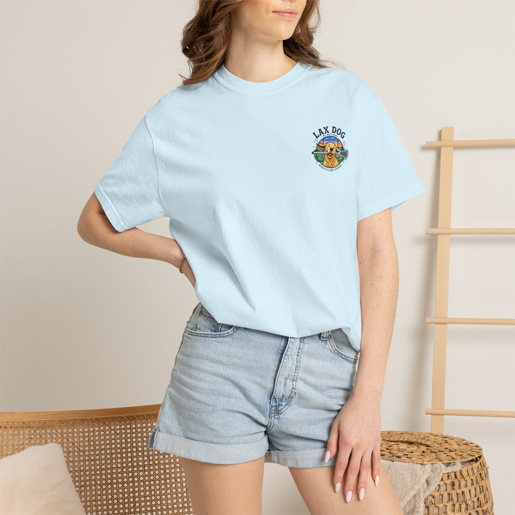 Lax Dog Unisex T-Shirt — Wet Dog Lax Lacrosse Beach Graphic Tee