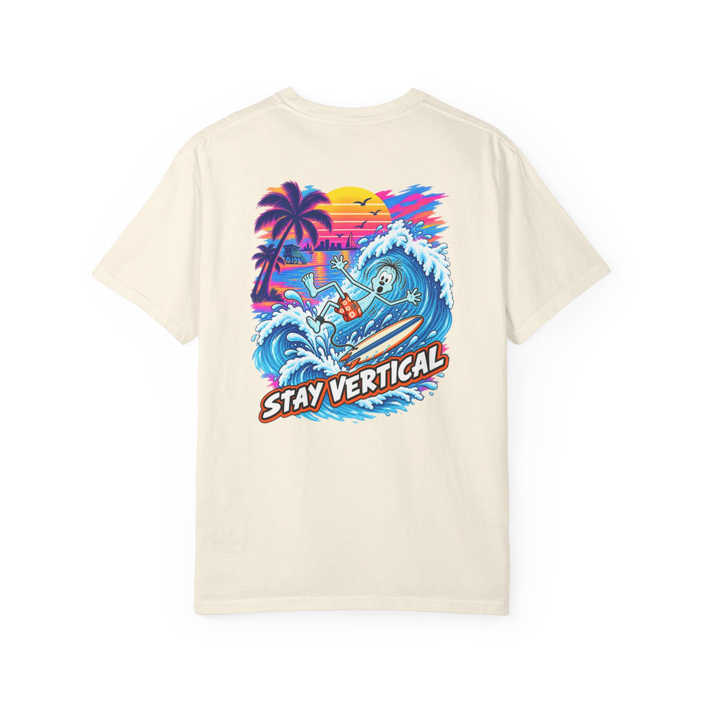 Stay Vertical Surfing Shirt | Surf Wave Sunset T-Shirt