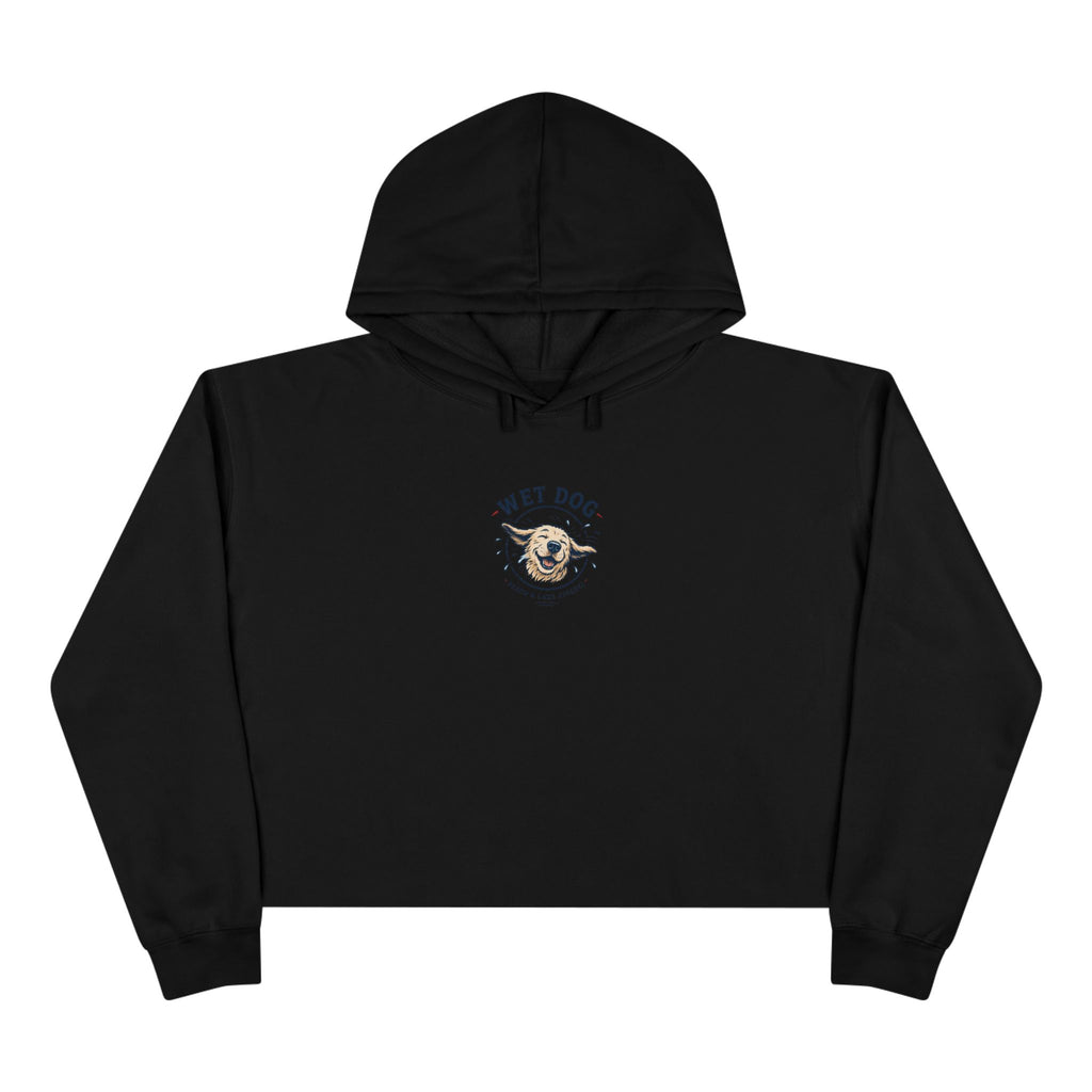 Wet Dog Cropped Hoodie — “Find Your Water” Cute Dog Graphic Crop Sweatshirt