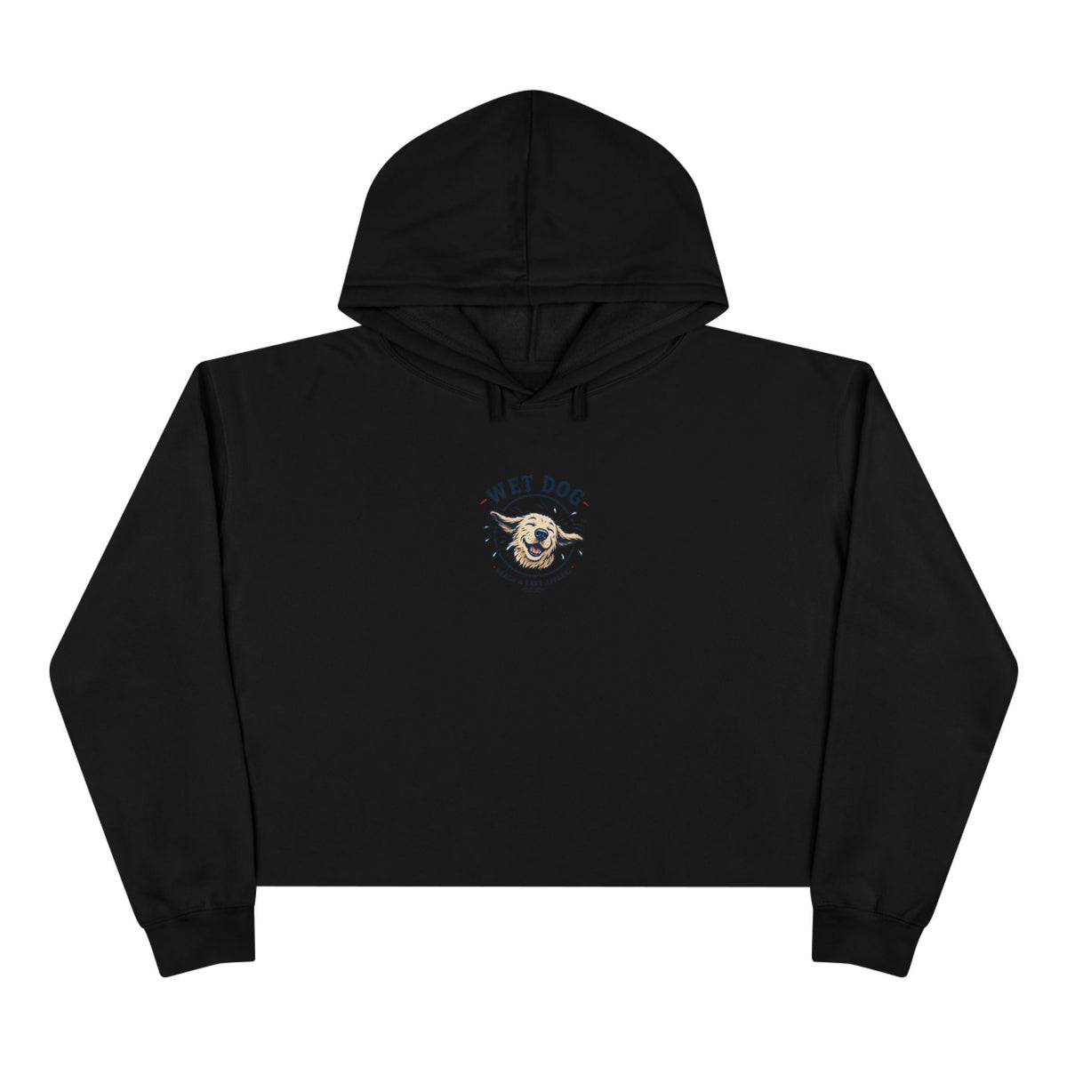 Wet Dog Cropped Hoodie — “Find Your Water” Cute Dog Graphic Crop Sweatshirt
