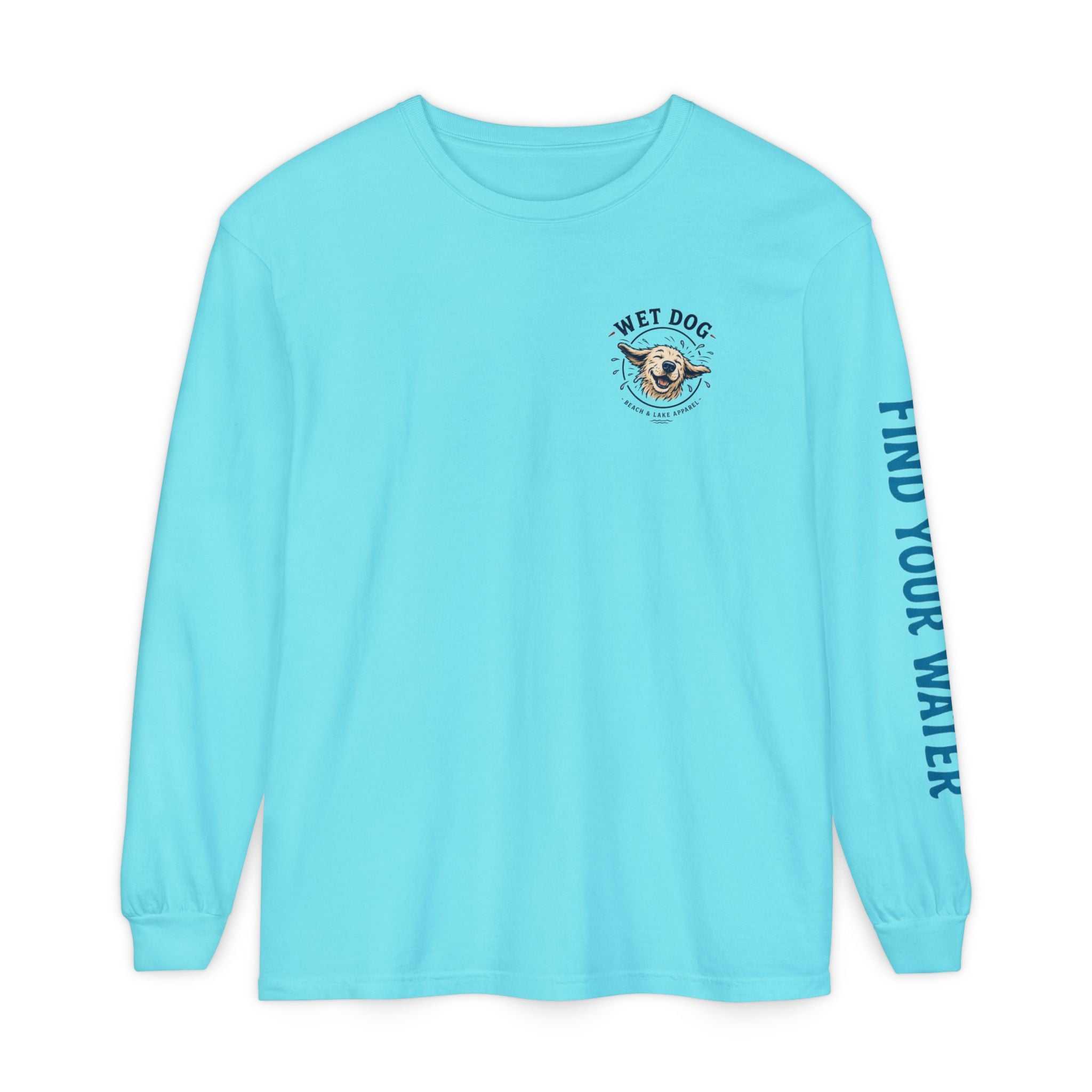 Wet Dog "Stick Collector" graphic Long Sleeve T-Shirt | find your water sleeve print
