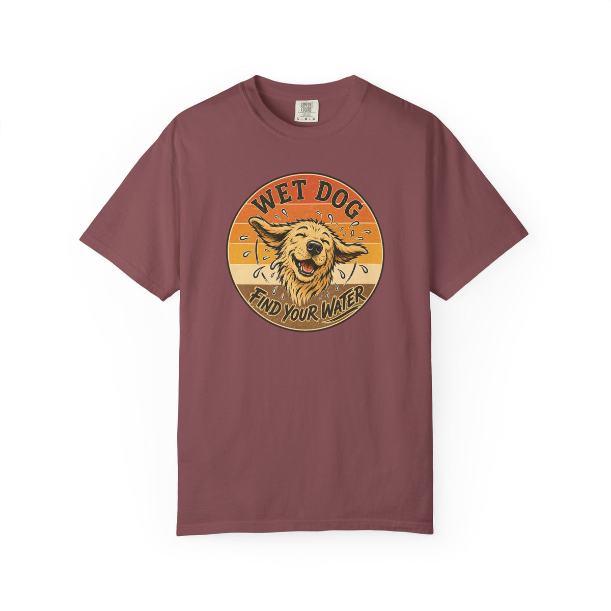 Wet Dog Find Your Water T-shirt | Retro Golden Retriever Graphic