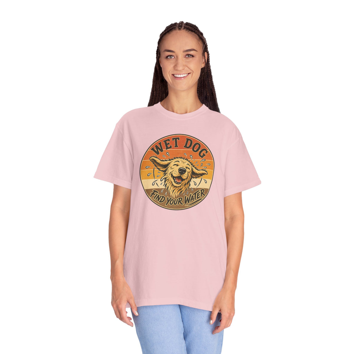 Wet Dog Find Your Water T-shirt | Retro Golden Retriever Graphic