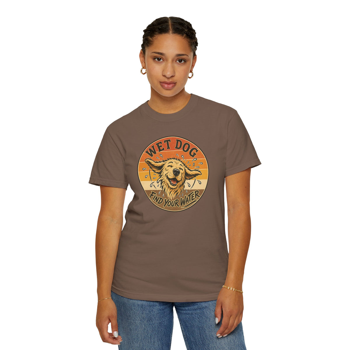 Wet Dog Find Your Water T-shirt | Retro Golden Retriever Graphic