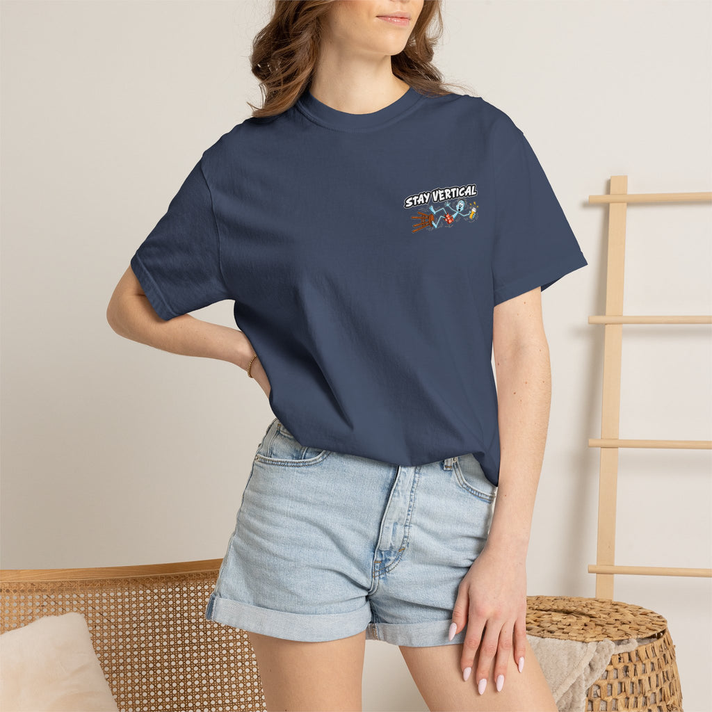 Stay Vertical Fall off Bar Stool T-shirt | Tropical Beach Bar Stool Fall