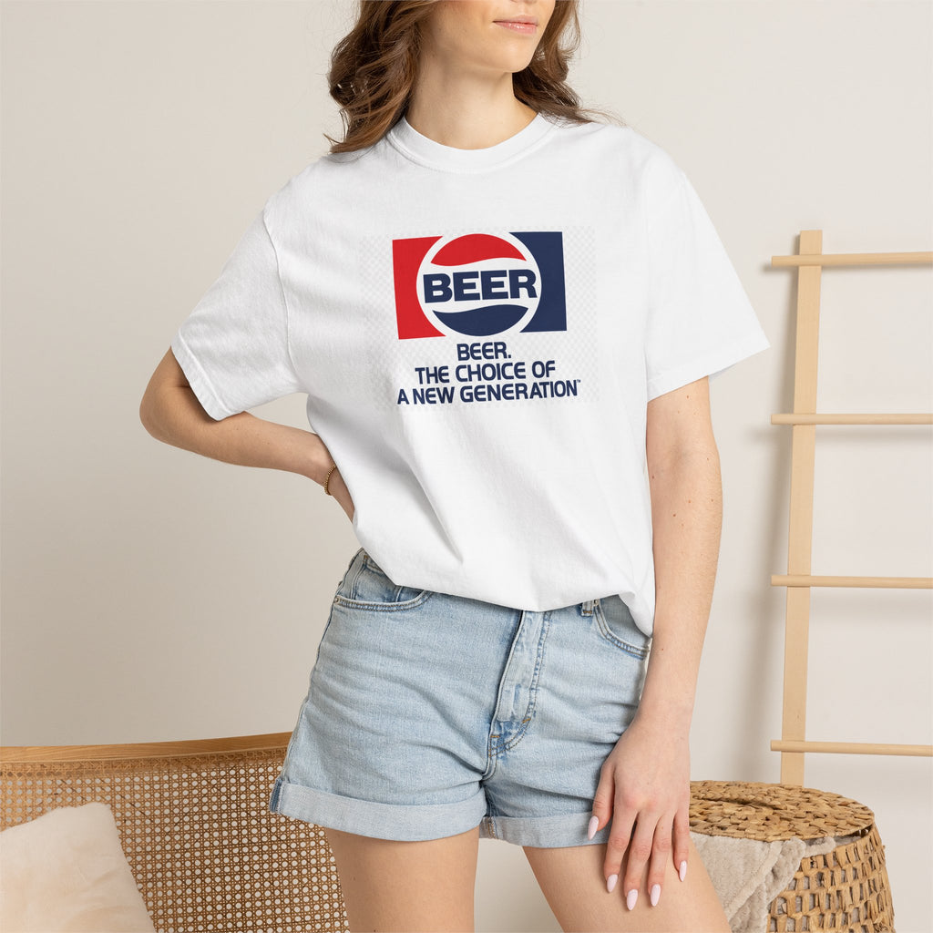 Beer Generation — Retro Red & Blue Beverage Graphic Tee