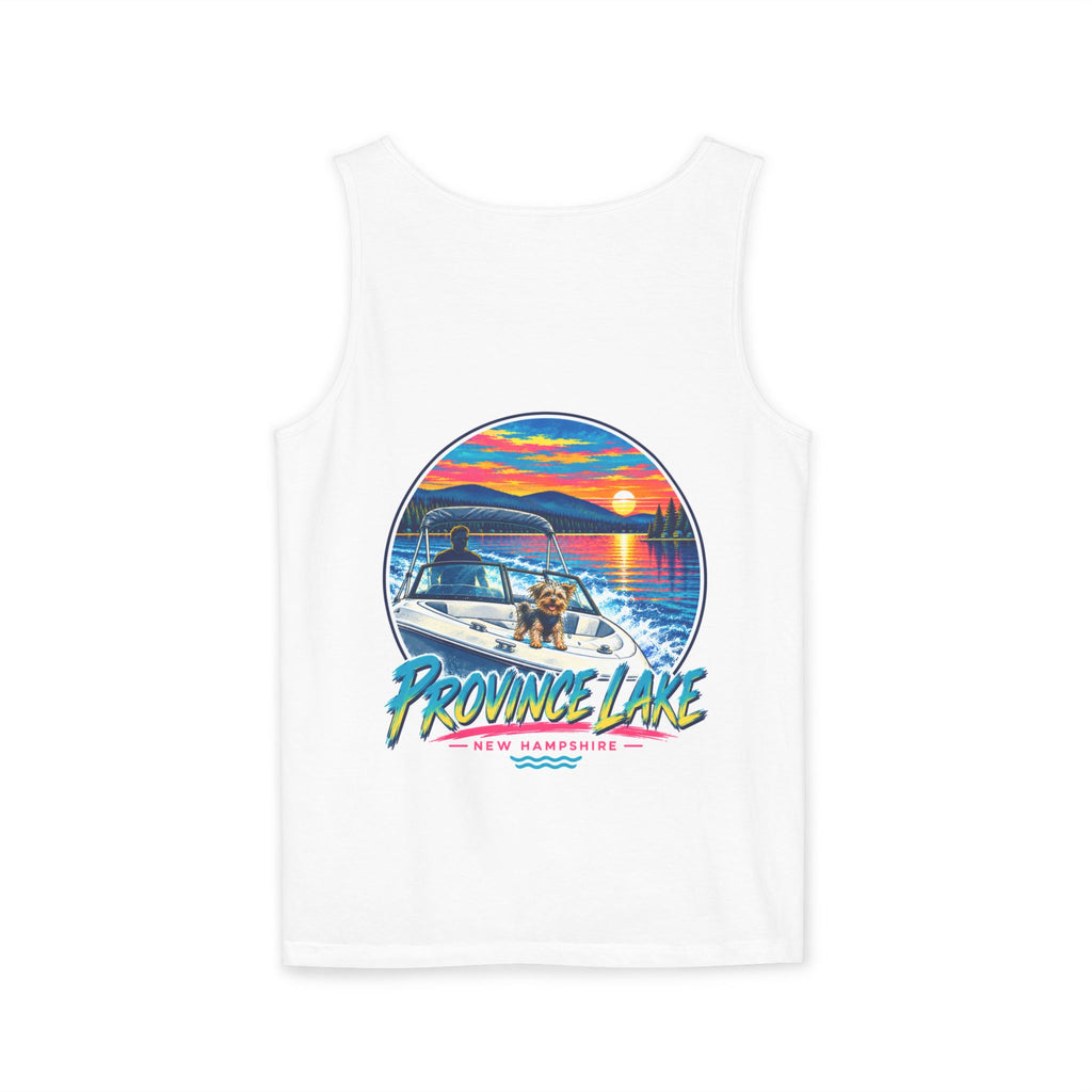 Province Lake Boat Tank Top — Retro Sunset Beach Vibe