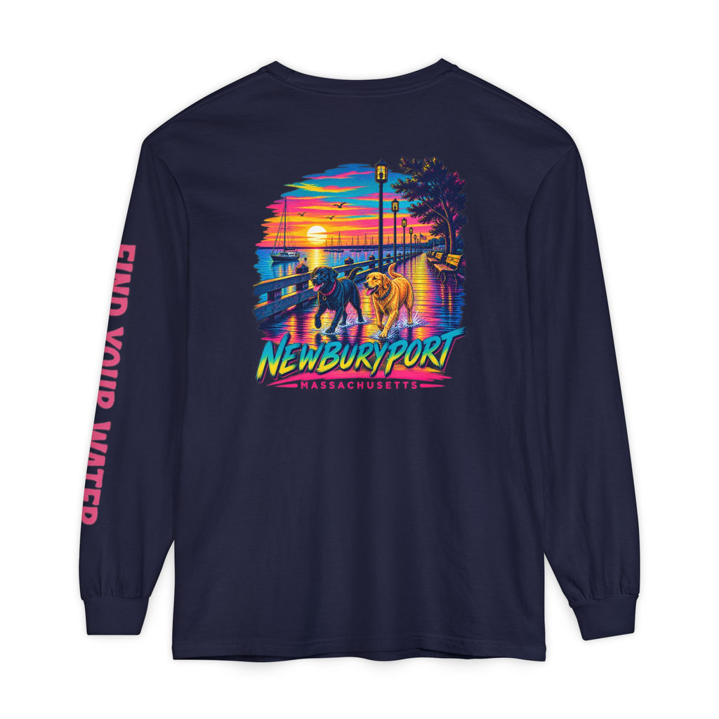 Wet Dog Locals Newburyport MA Boardwalk Long Sleeve T-Shirt | Find Your Water