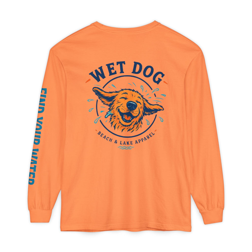 Wet Dog Shake Logo Long Sleeve T-Shirt | Find Your Water sleeve print