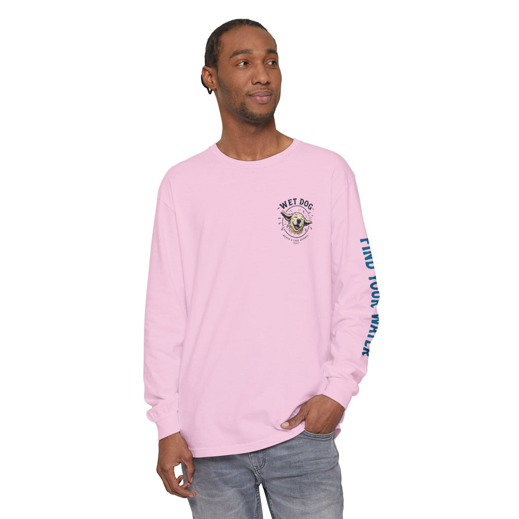 Wet Dog "Stick Collector" graphic Long Sleeve T-Shirt | find your water sleeve print
