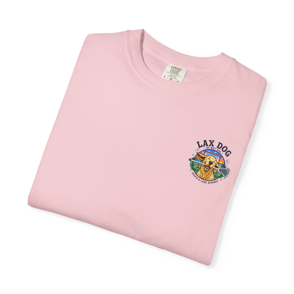 Lax Dog Unisex T-Shirt — Wet Dog Lax Lacrosse Beach Graphic Tee