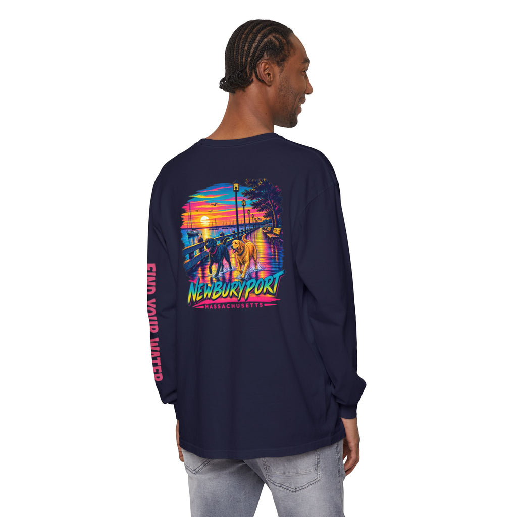 Wet Dog Locals Newburyport MA Boardwalk Long Sleeve T-Shirt | Find Your Water