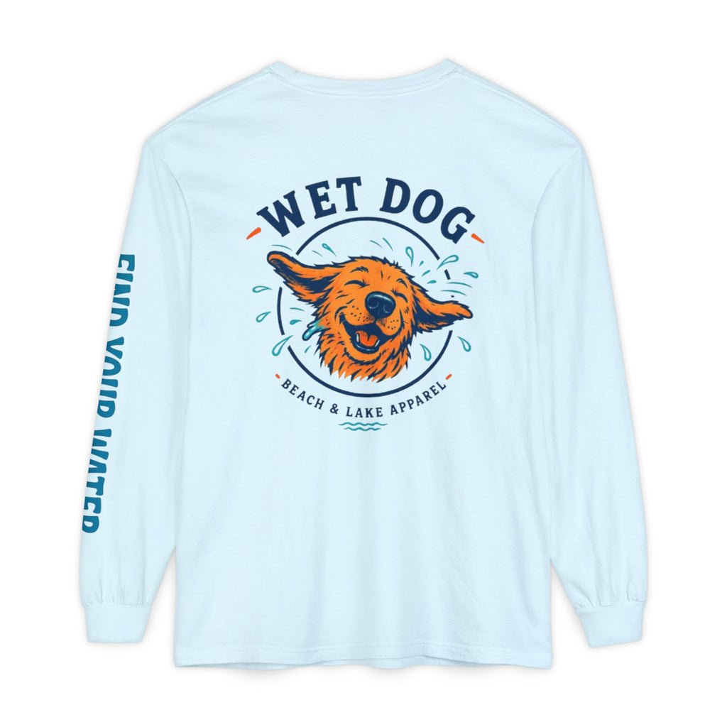 Wet Dog Shake Logo Long Sleeve T-Shirt | Find Your Water sleeve print