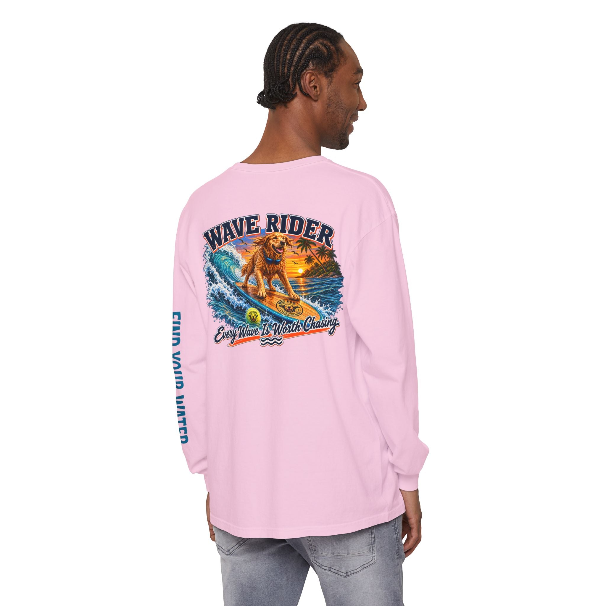 Wet Dog "Wave Rider" Long Sleeve T-Shirt | Find Your Water sleeve print