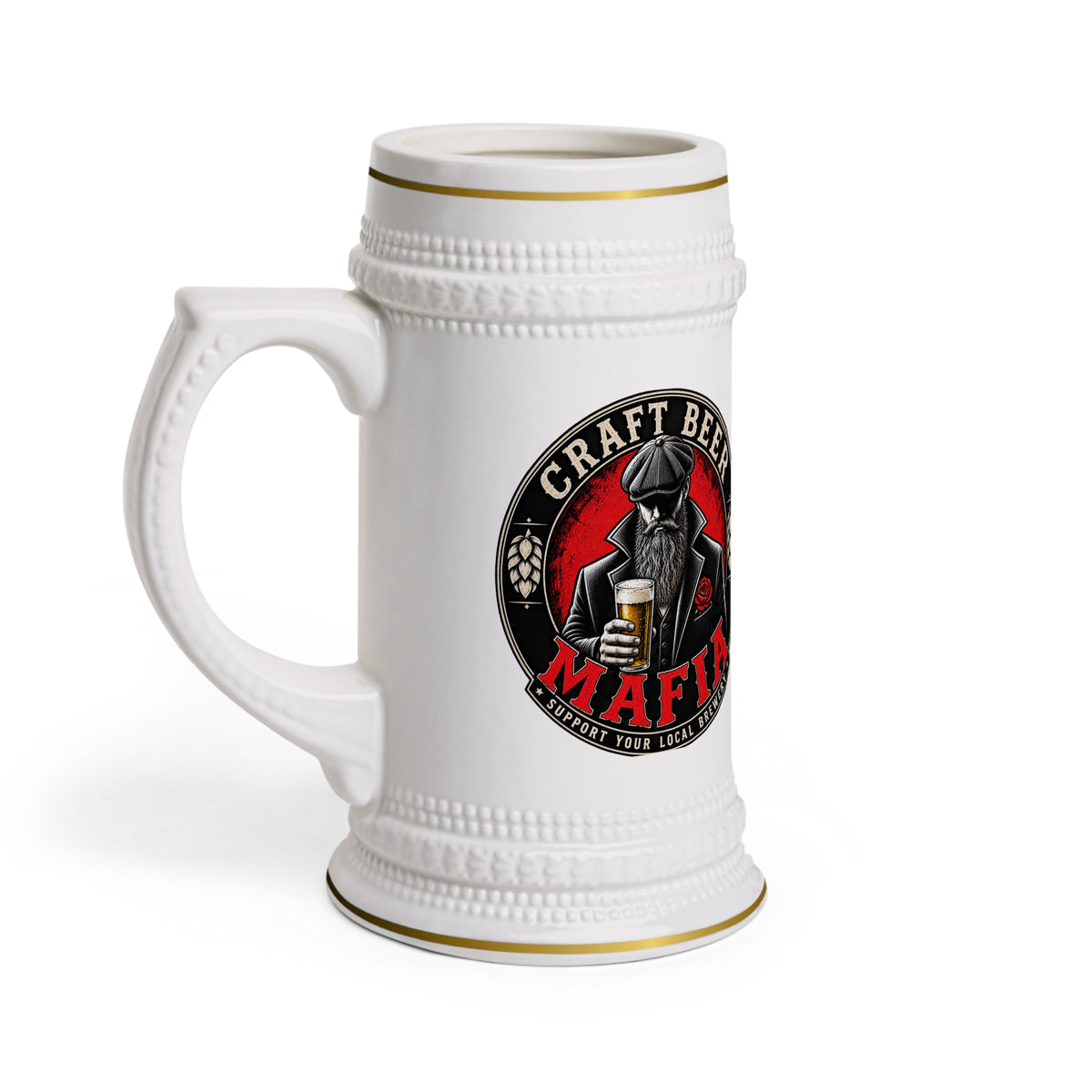 Craft Beer Stein Mug — "Craft Beer Mafia" Logo Beer Stein for Brewers & Beer Lovers