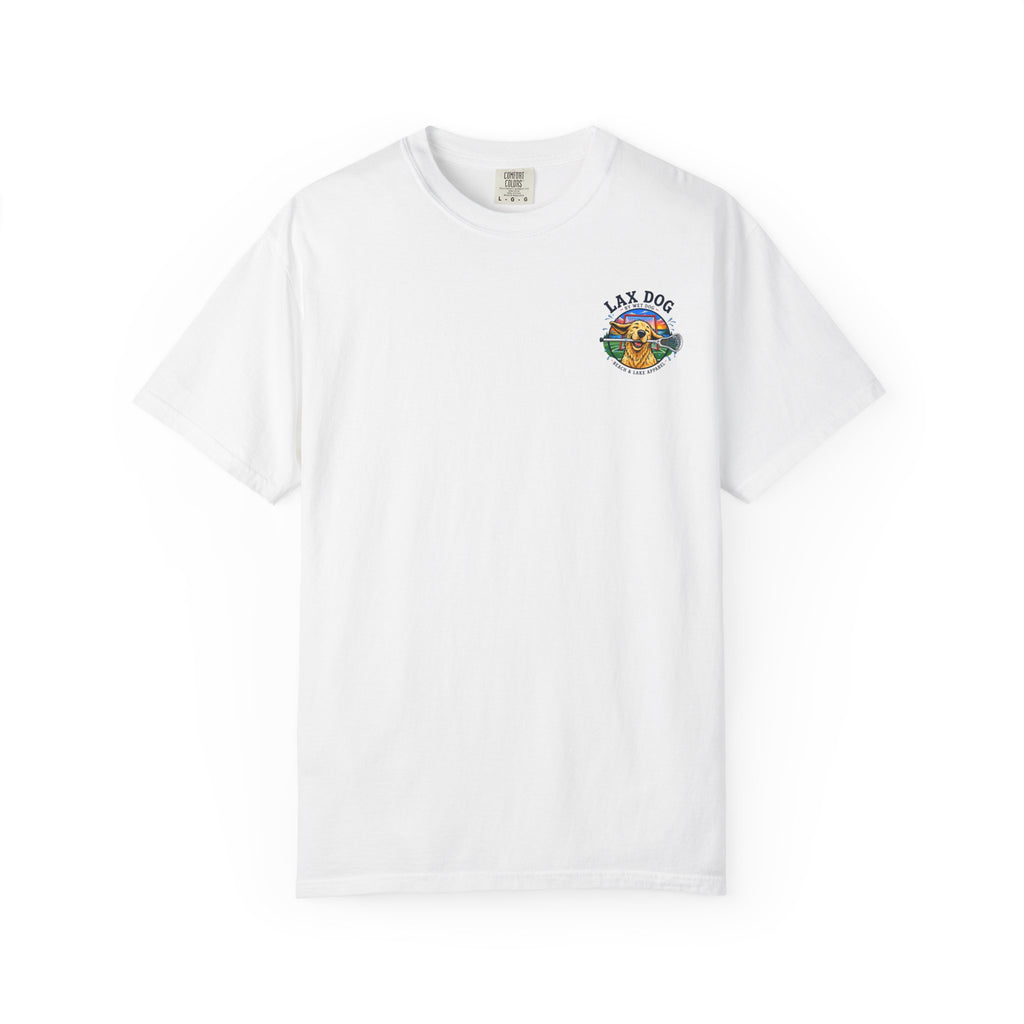 Lax Dog Unisex T-Shirt — Wet Dog Lax Lacrosse Beach Graphic Tee
