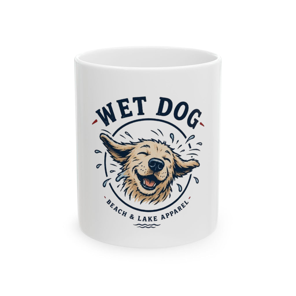 Wet Dog Ceramic Mug | Beach & Lake Dog Lover Coffee Cup