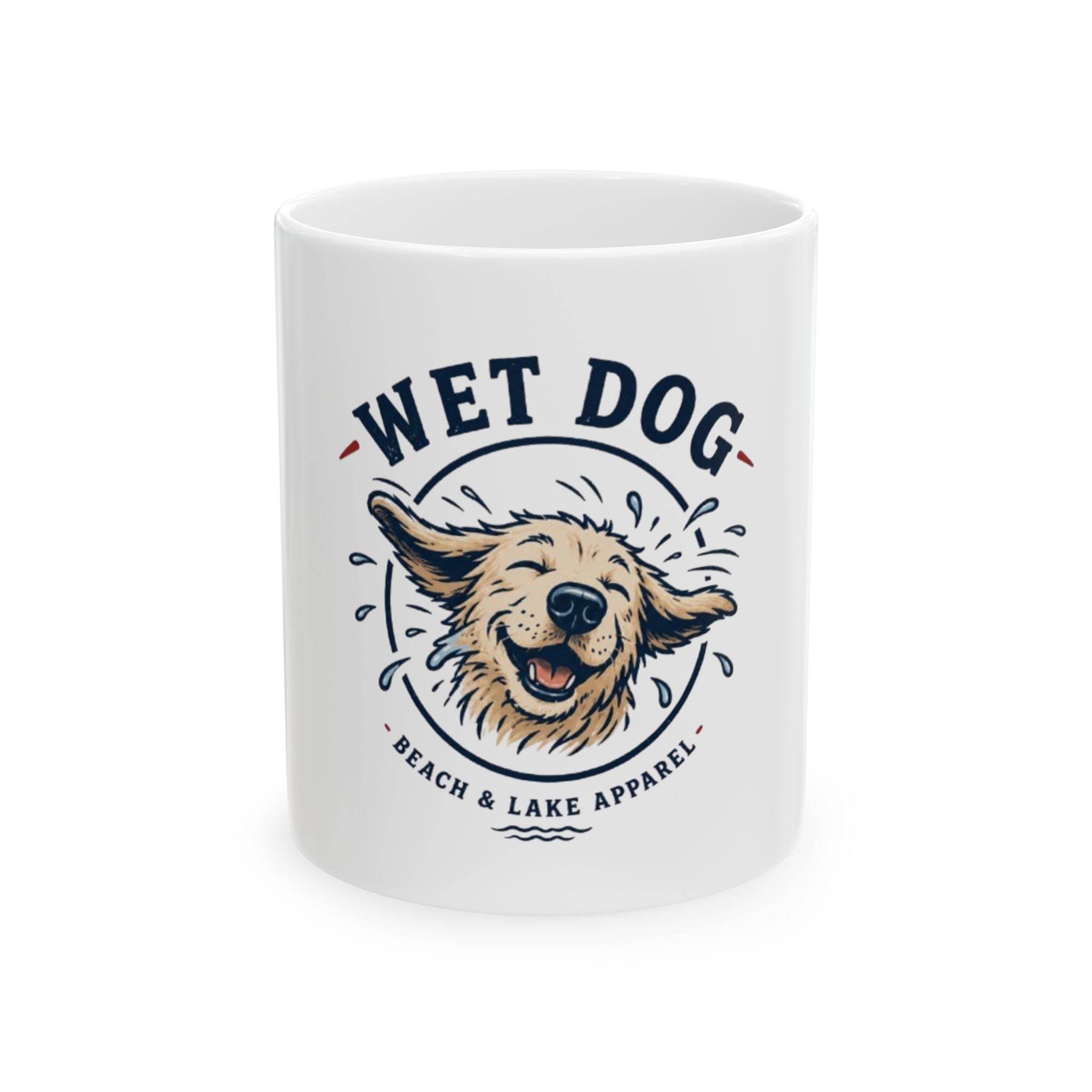 Wet Dog Ceramic Mug | Beach & Lake Dog Lover Coffee Cup