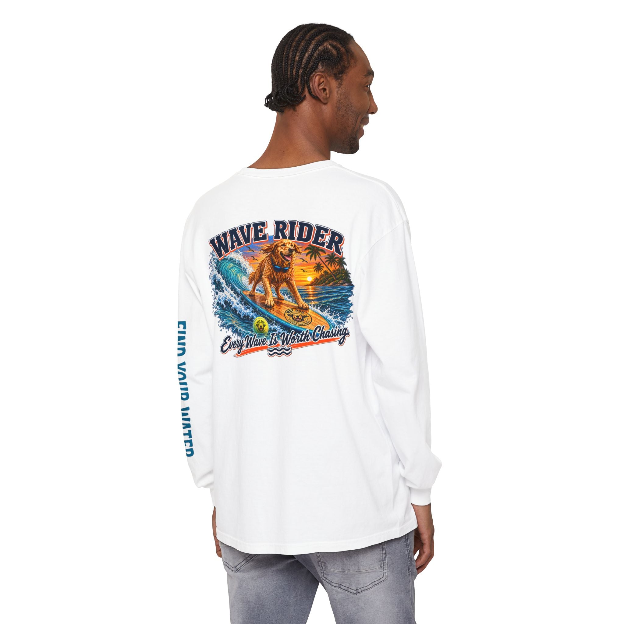 Wet Dog "Wave Rider" Long Sleeve T-Shirt | Find Your Water sleeve print
