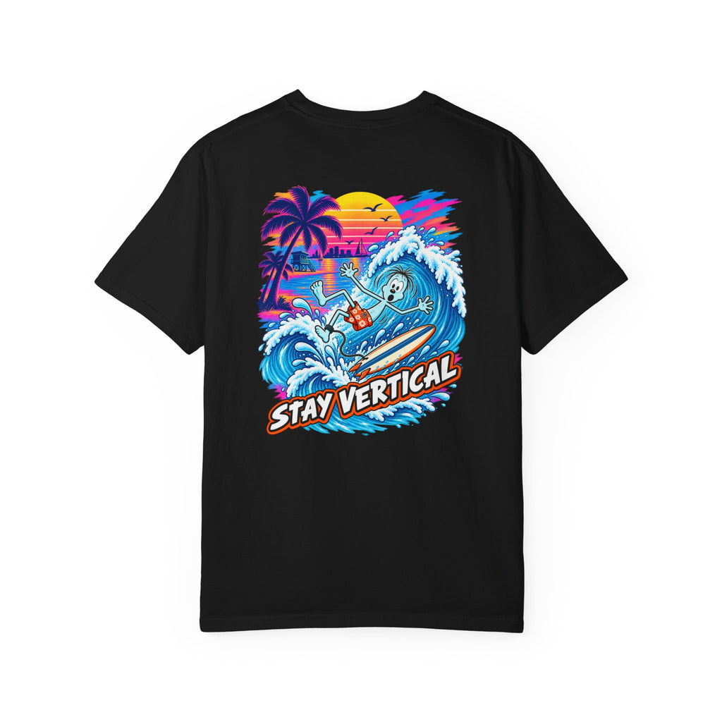 Stay Vertical Surfing Shirt | Surf Wave Sunset T-Shirt